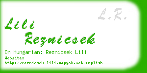 lili reznicsek business card